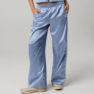 Brand New Aerie Blue Satin Track Pants